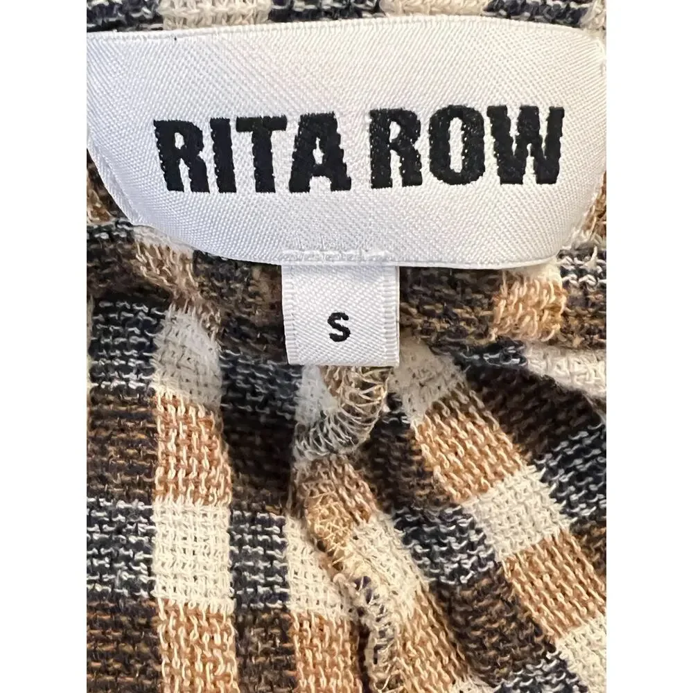 Rita Row EUC Brown Gingham Cotton Blend Bonj Trousers Pants S